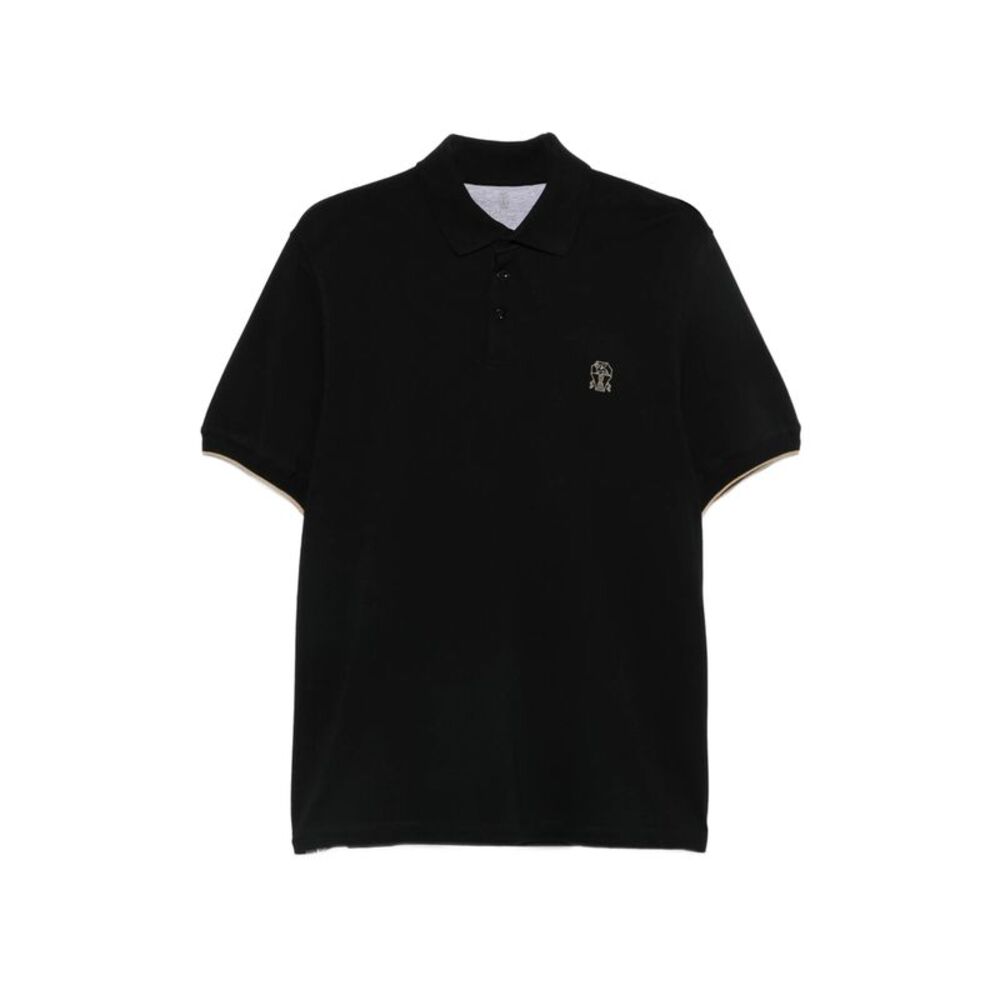 Brunello Cucinelli Black Polo Shirts Men